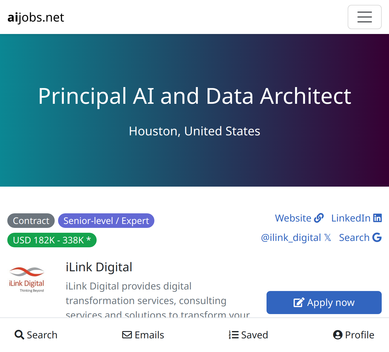 Principal Ai And Data Architect At Ilink Digital Houston United