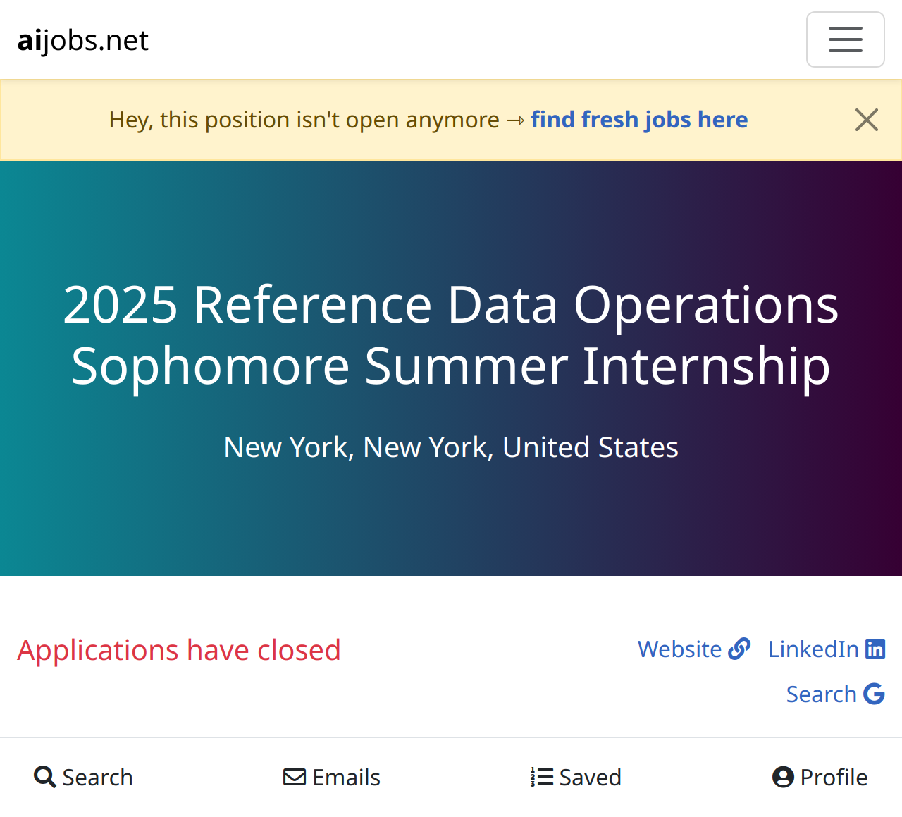 2025 Reference Data Operations Sophomore Summer Internship at Schonfeld