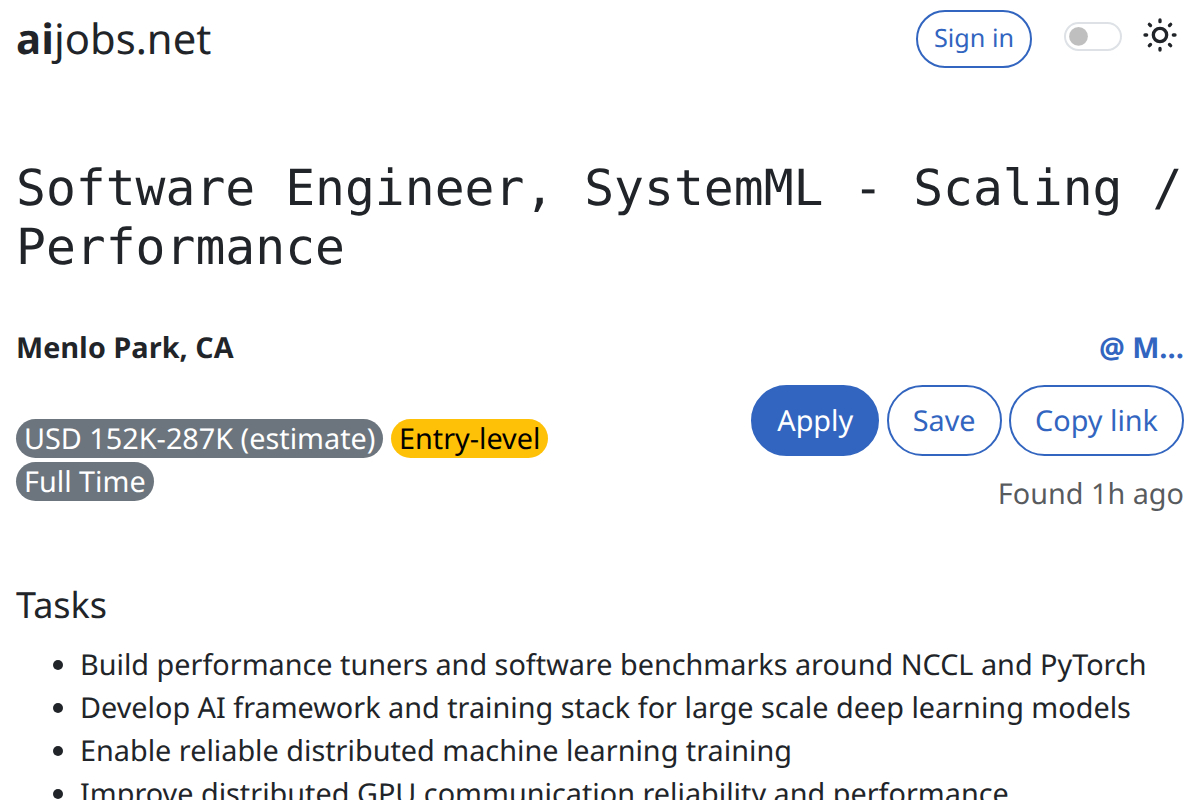 Software Engineer, SystemML - Scaling / Performance - Menlo Park, CA