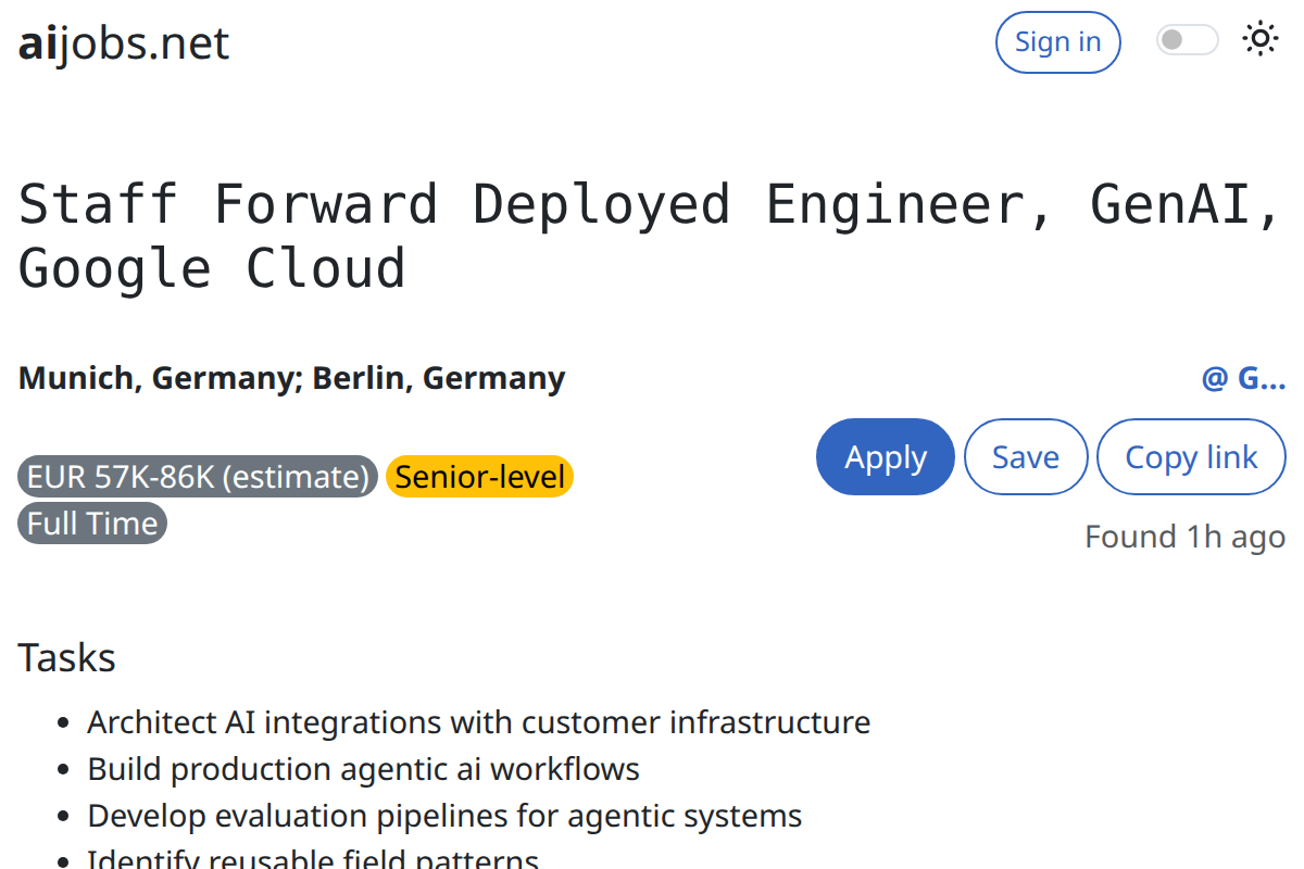 Staff Forward Deployed Engineer, GenAI, Google Cloud - Munich, Germany ...