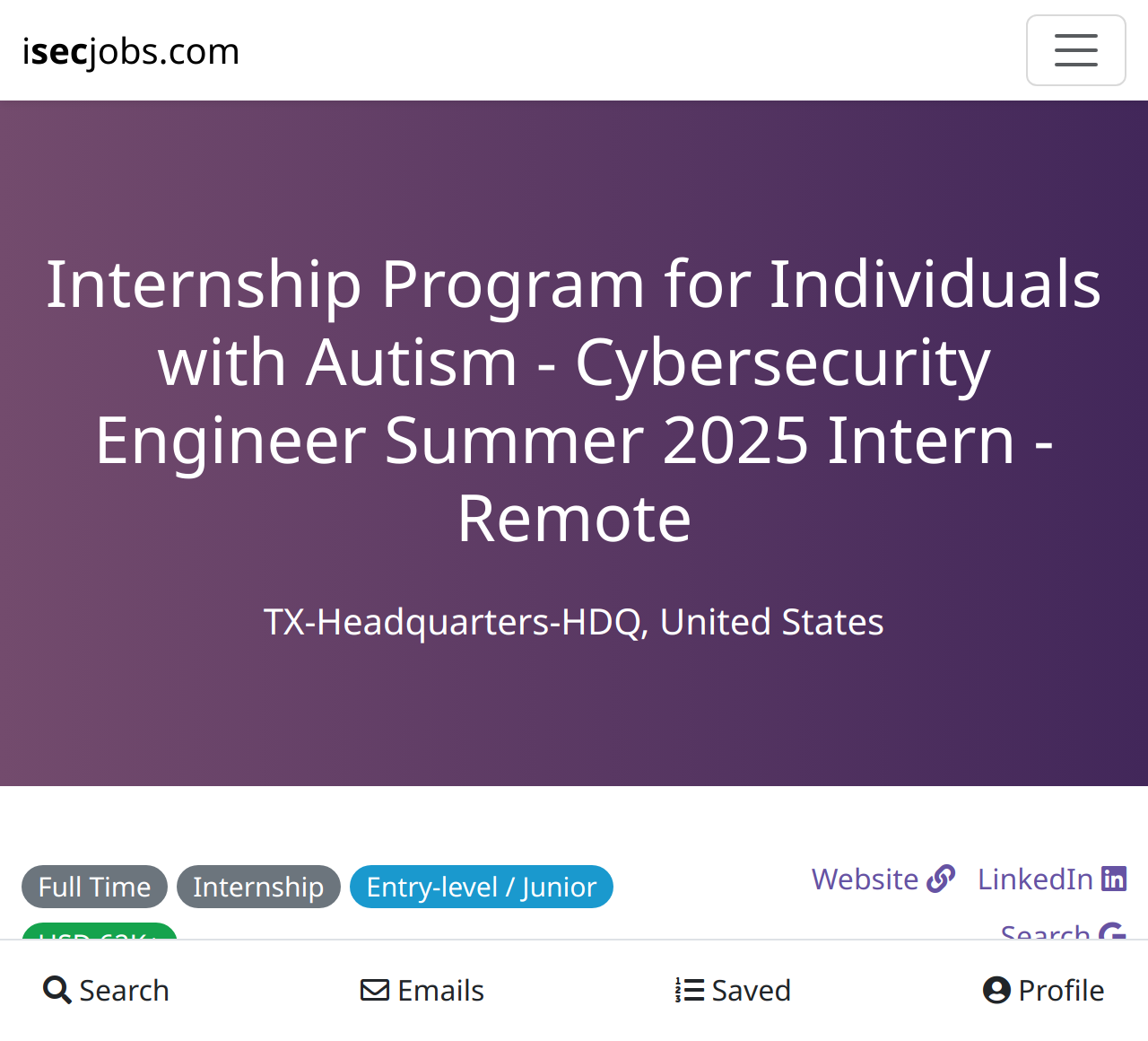 Internship Program for Individuals with Autism Cybersecurity Engineer