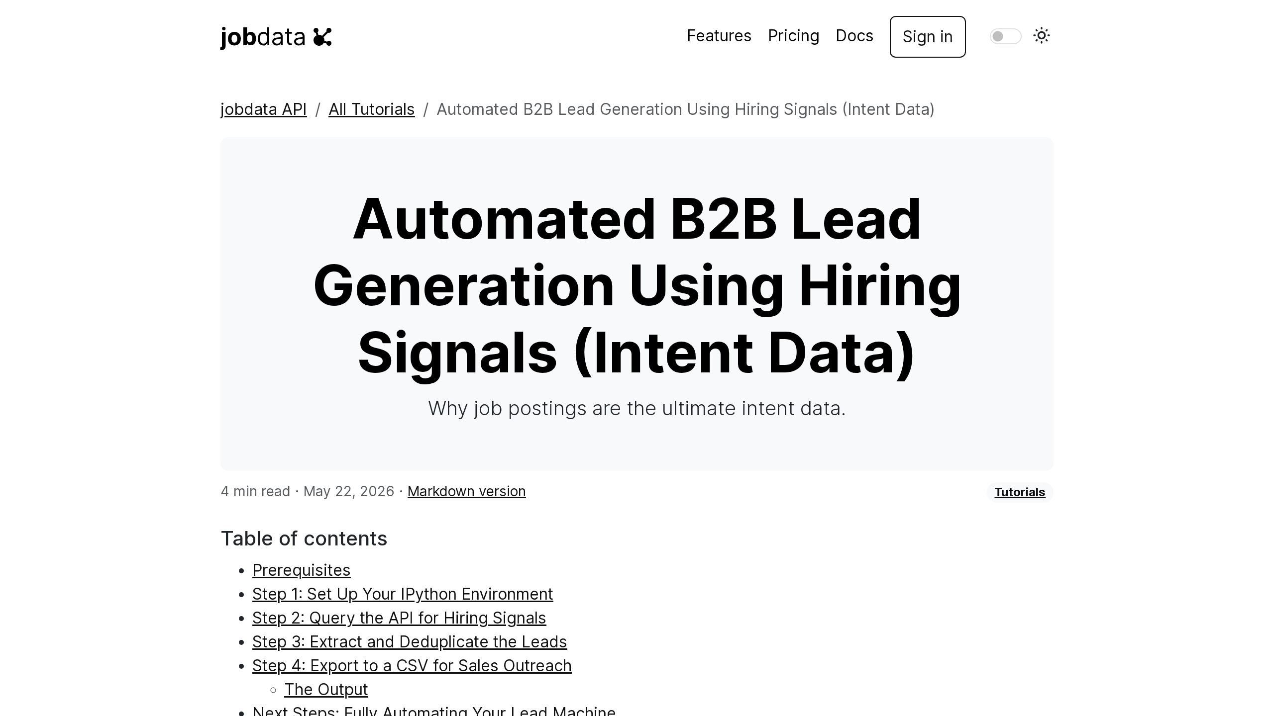 Automated B2B Lead Generation Using Hiring Signals (Intent Data ...
